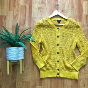 Ann Taylor Factory Mustard Knit Cardigan